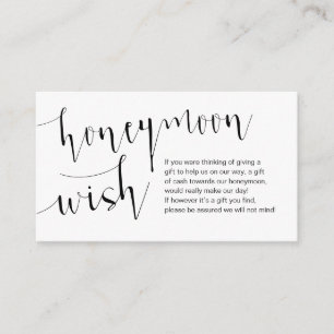 Editable Black Script, Wedeymoon Wish Begleitkarte
