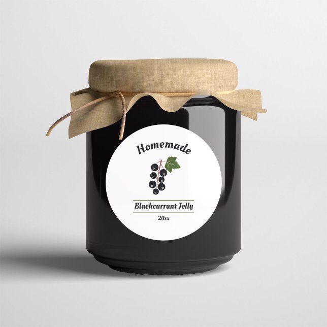 Editable Blackcurrant Jelly Label Aufkleber (Blackcurrant Jelly Label Sticker)