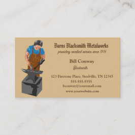 Editable Blacksmith Business Card Visitenkarte