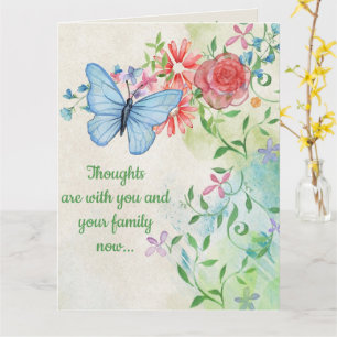 Editable Blue Butterfly und Blume Karte