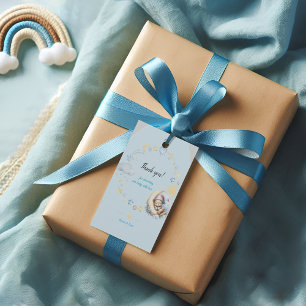 Editable Blue Dreamy Themed Teddy Bear Baby Shower Dankeskarte