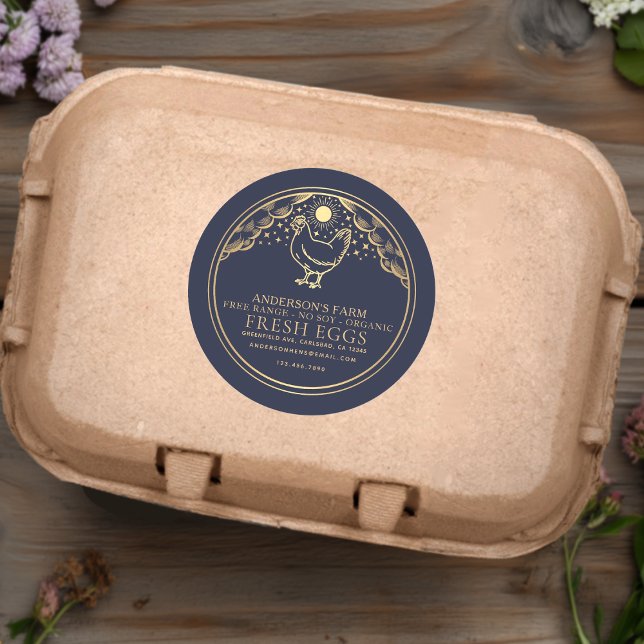 Editable Blue Witchy Tarot OEufs Famille Étiquette (Créateur téléchargé)