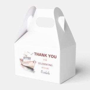 Editable Boat Birthday Gable Box/ Gefallen Box - B Geschenkschachtel