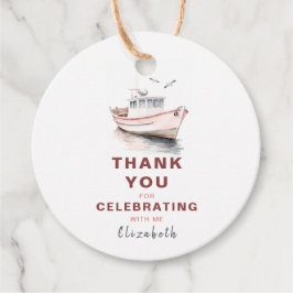 Editable Boat Circle Gevor/ Vielen Dank Tag - Mädc Geschenkanhänger