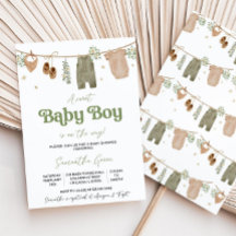 Editable Boho Es ist eine Baby Kleidung Babydusche