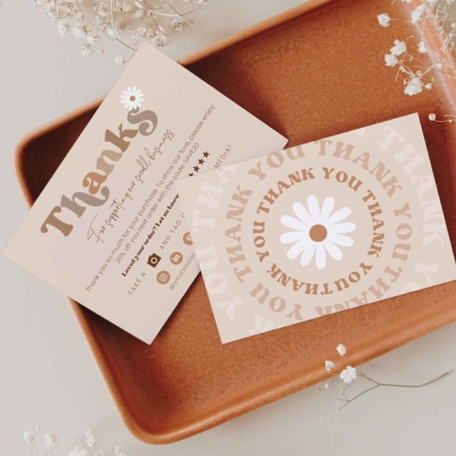 Editable Boho Vielen Dank Geschäftskartenvorlage Einladung (Von Creator hochgeladen)