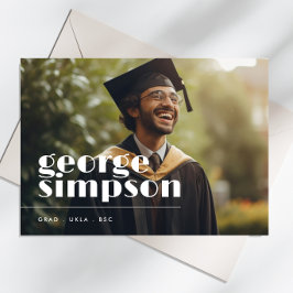 Editable Bold Script Grad Graduate Two Foto Ankündigung
