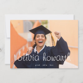 Editable Bold Script Grad Graduate Two Foto Ankündigung
