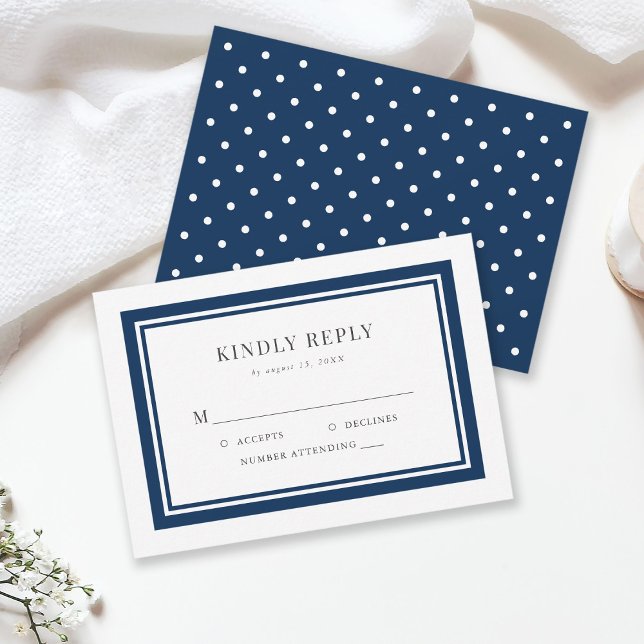 Editable Border Color Wedding RSVP Karte (Von Creator hochgeladen)