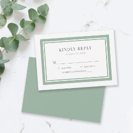 Editable Border Color Wedding RSVP Karte