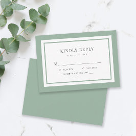 Editable Border Color Wedding RSVP Karte