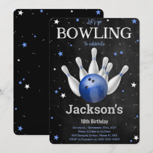 Editable Boy Bowling Einladung