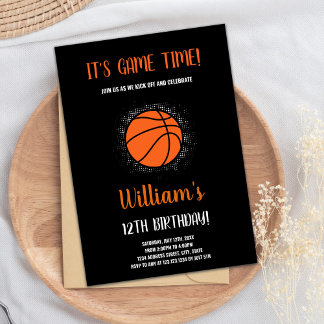 Editable Boys Sports Party Card mit Court Theme Einladung