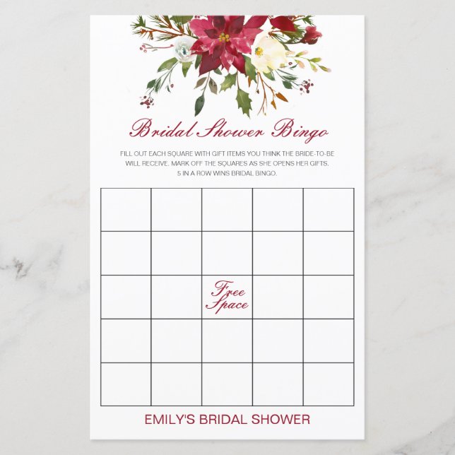 Editable Bridal Bingo Brautparty Game PRINTED (Vorderseite)