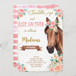 Editable Brown Horse Einladung