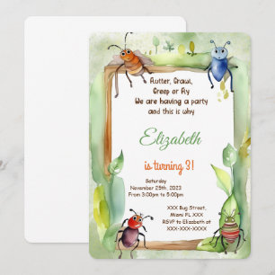 Editable Bug Birthday Party Einladung