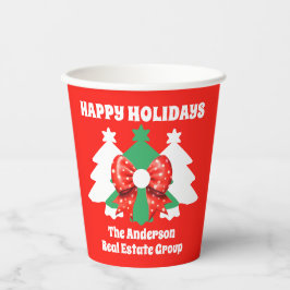 Editable Business Happy Holidays Weihnachts-Party Pappbecher