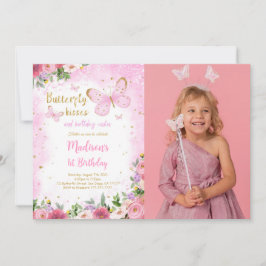 Editable Butterfly Foto Einladung