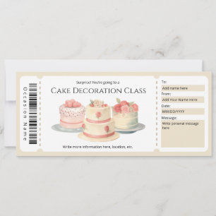 Editable Cake Decoration Class Gift Certificate Einladung