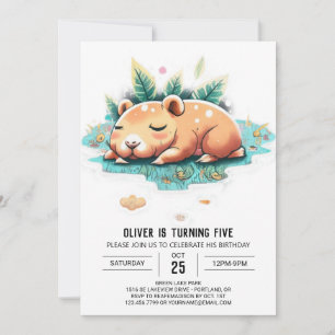 Editable Capybara zum Geburtstag Einladung