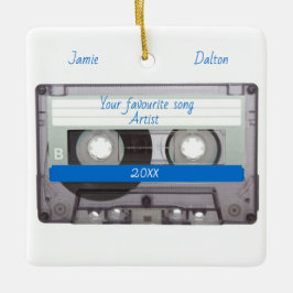 Editable Cassette Tape Christmas Keramikornament