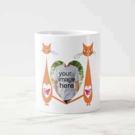 Editable Cat Liebe Herz - Benutzerdefiniertes Desi Jumbo-Tasse