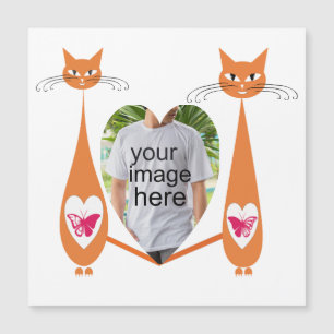 Editable Cat Liebe Herz Benutzerdefiniertes Design Magnetkarte