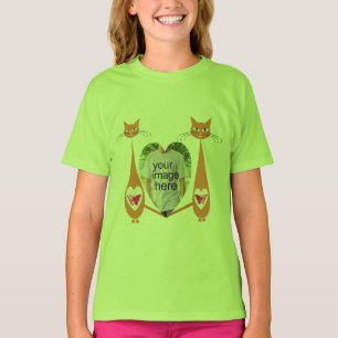 Editable Cat Liebe Herz Benutzerdefiniertes Design T-Shirt