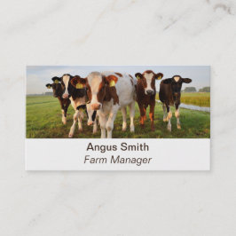 Editable Cattle Bauer Buttons Business Card Visitenkarte