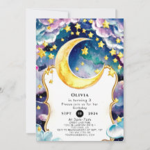 Editable Children Moon Birthday