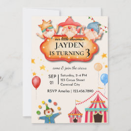 Editable Circus Birthday Invitation