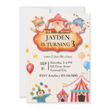 Editable Circus Birthday Invitation