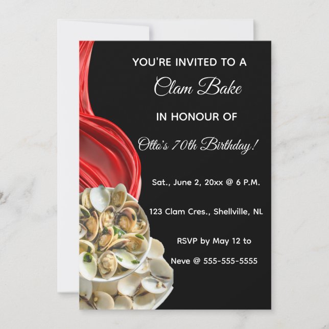 Editable Clam Bake Invitations Einladung (Vorderseite)
