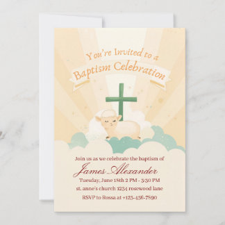 Editable Classic Baby Baptism  Einladung
