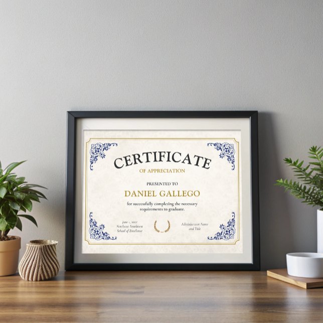 Editable Classic Certificate of Abschluss Award (Editable Classic Certificate of Graduation Award)