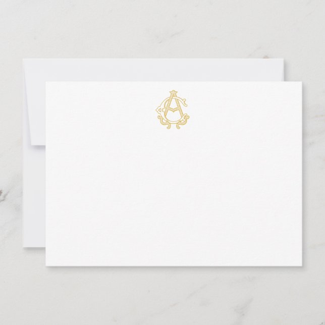 EDITABLE COLOR AC Monogram CA Monogram Notecards Mitteilungskarte (Vorderseite)