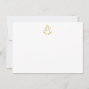 EDITABLE COLOR AC Monogram CA Monogram Notecards Mitteilungskarte