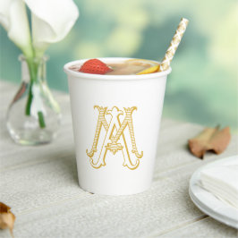 EDITABLE COLOR AM Monogram MA Monogram Paper Cups Pappbecher