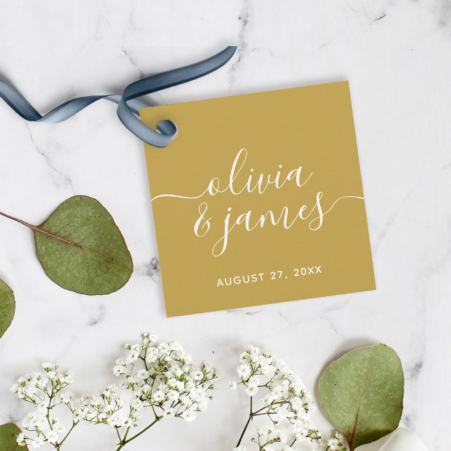 Editable Color Calligraphy Script Wedding Geschenkanhänger (Von Creator hochgeladen)