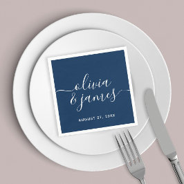 Editable Color Calligraphy Script Wedding Serviette