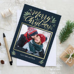 EDITABLE Color Christmas Glow Holiday Foto Card Feiertagskarte<br><div class="desc">Celebrate the season with this modern and stylish holiday card from Berry Berry Sweet. Matching items and more design options are available at our store: www.berryberrysweet.com Background color can be customized online to best match your foto!</div>