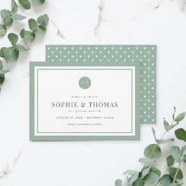 Editable Color Classic Monogram Save the Date Einladung