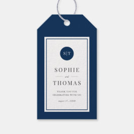 Editable Color Classic Round Monogram Wedding Geschenkanhänger