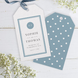 Editable Color Classic Round Monogram Wedding Geschenkanhänger