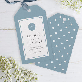 Editable Color Classic Round Monogram Wedding Geschenkanhänger