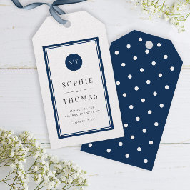 Editable Color Classic Round Monogram Wedding Geschenkanhänger