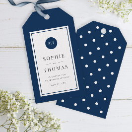 Editable Color Classic Round Monogram Wedding Geschenkanhänger