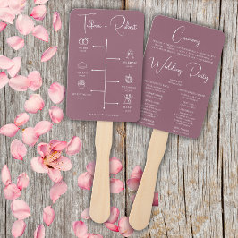 Editable Color Dusty Pink Wedeline Timeline Fächer