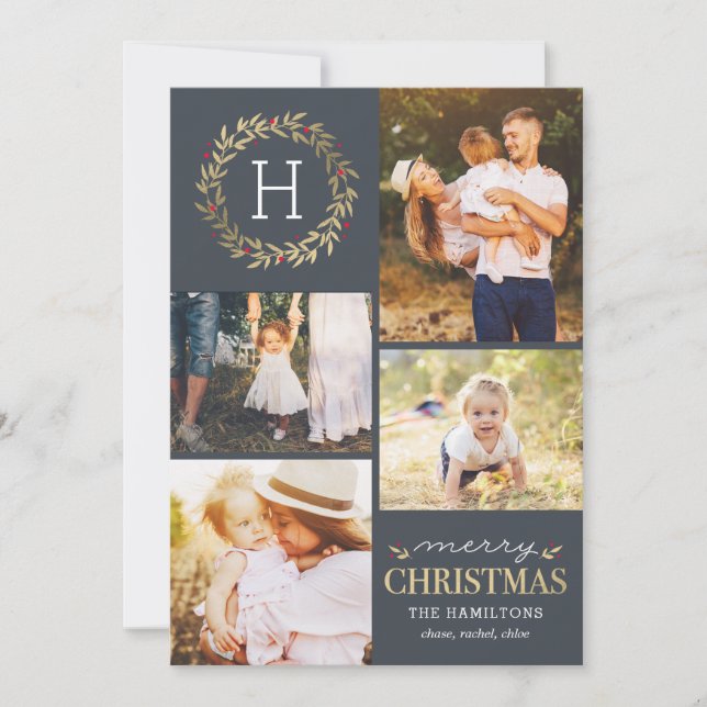 EDITABLE Color Festivity Wreath Frohe Weihnachten (Vorderseite)