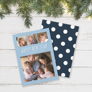 Editable Color Happy New Year Foto Card Feiertagskarte
